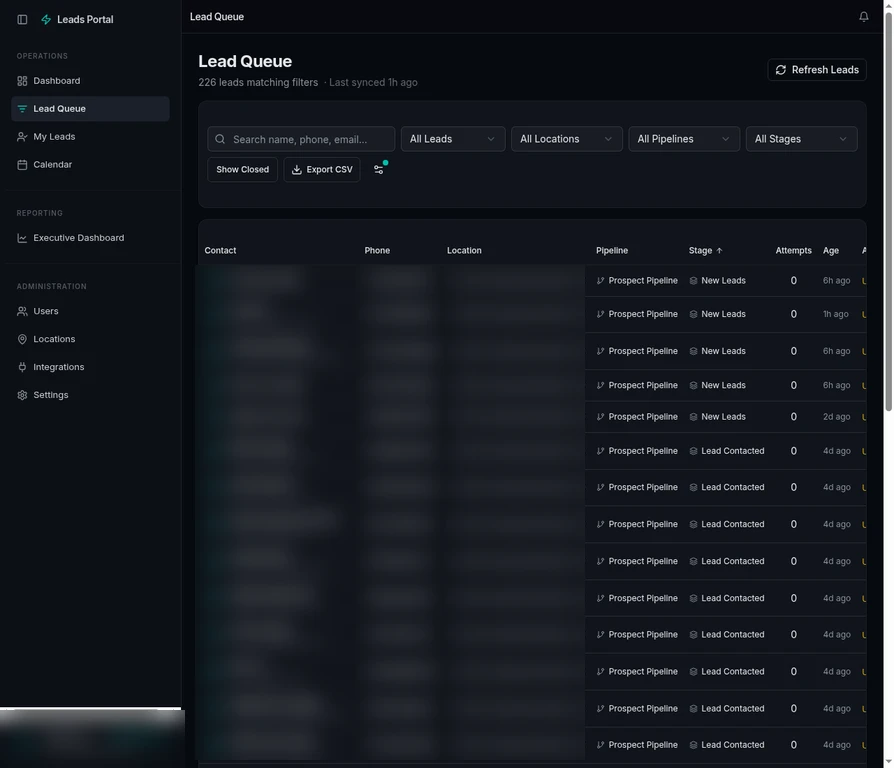 Lead Queue - Centralized Lead Management